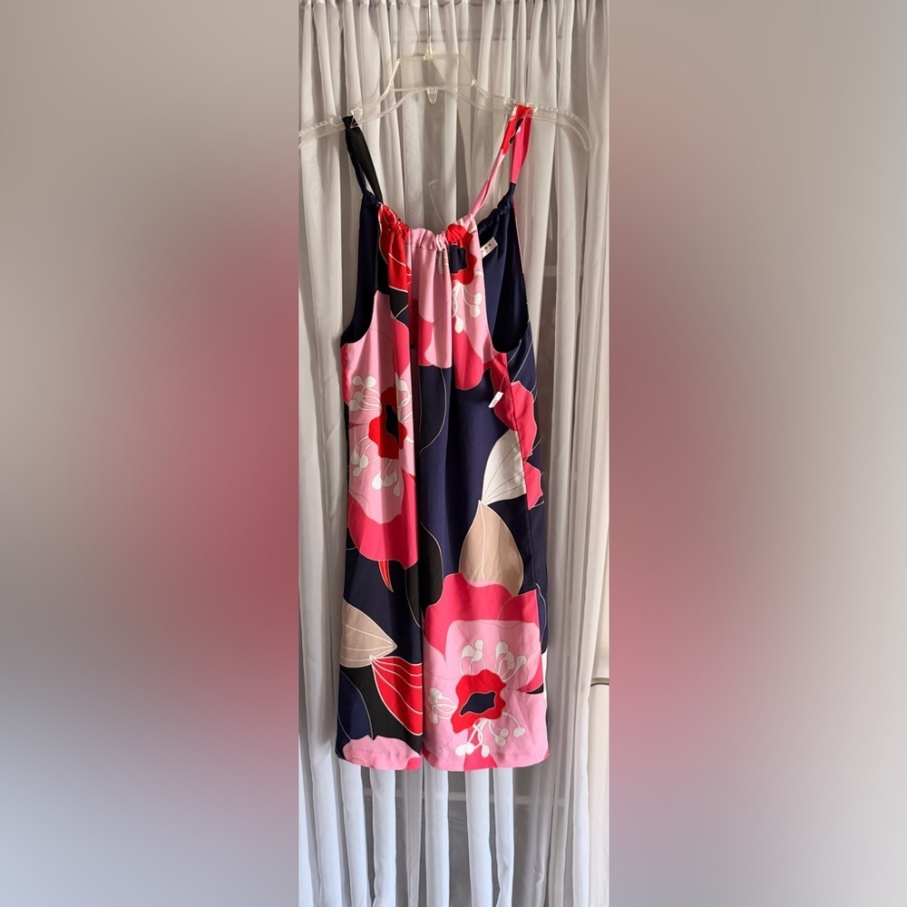 Tina Turk Rancho Floral Print Halter Dress Narcissus XS $278 Dress